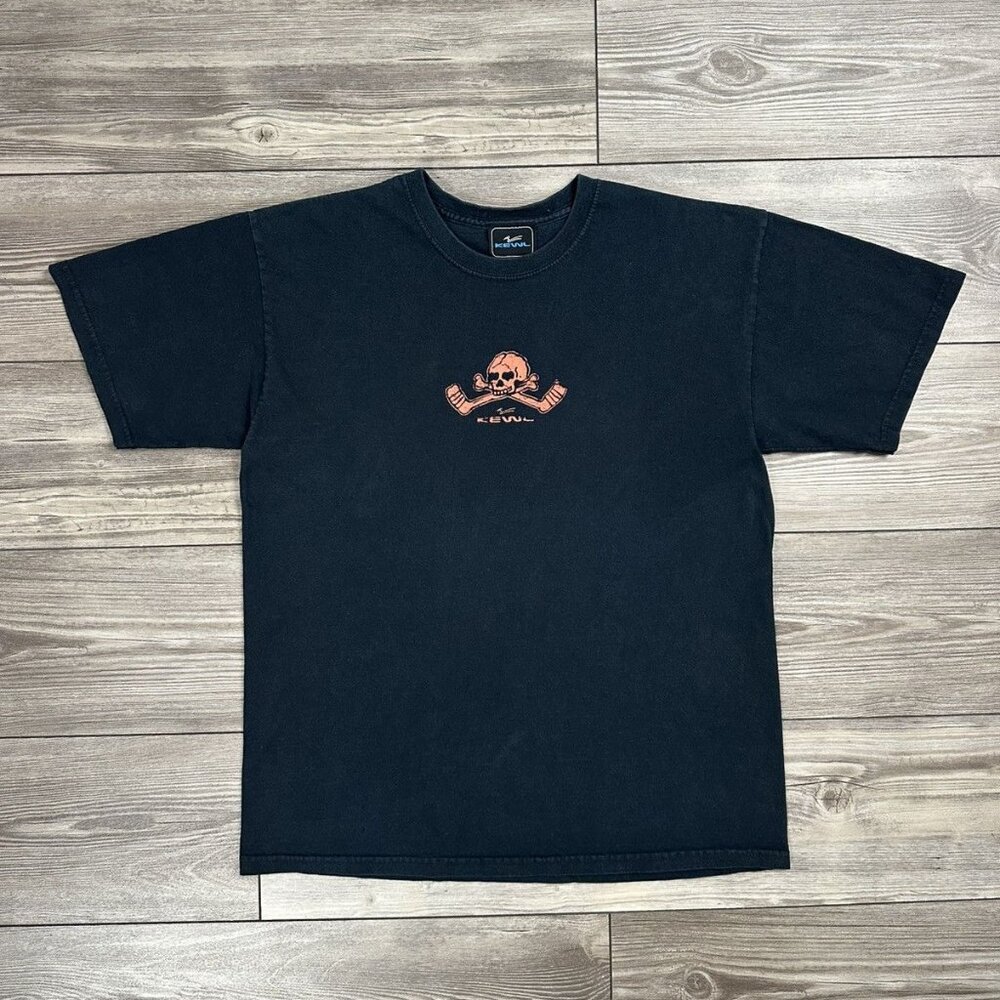 Vintage Y2K Kewl Sudden Death Overtime Skull Hockey T Shirt